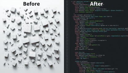 before and after chaotic before and structured after code 