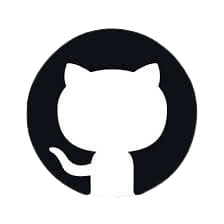 GitHub logo with a stylized cat silhouette inside a black circle on a white background